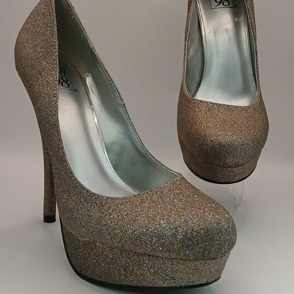 Speed Limit 98 Jones Glitter Heel Shoes - Size 8M